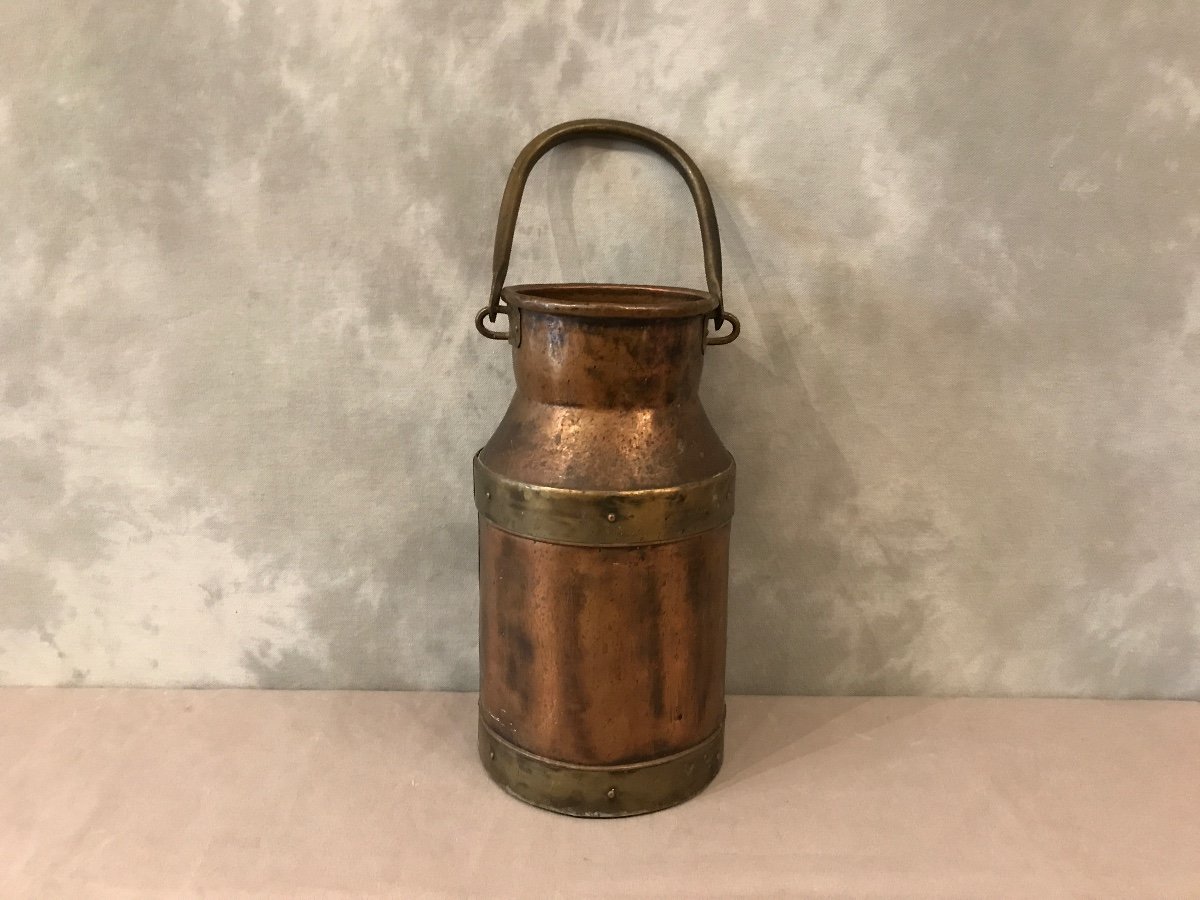 Copper Bucket Old 20th Century Milk Jug 