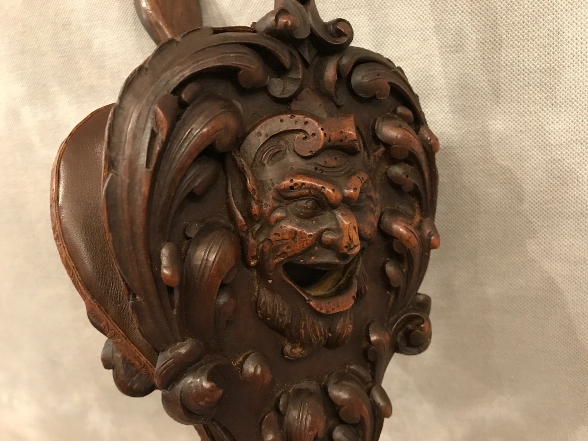 Soufflet De Cheminée Ancien En Bois Sculpté D’époque 19 ème -photo-4