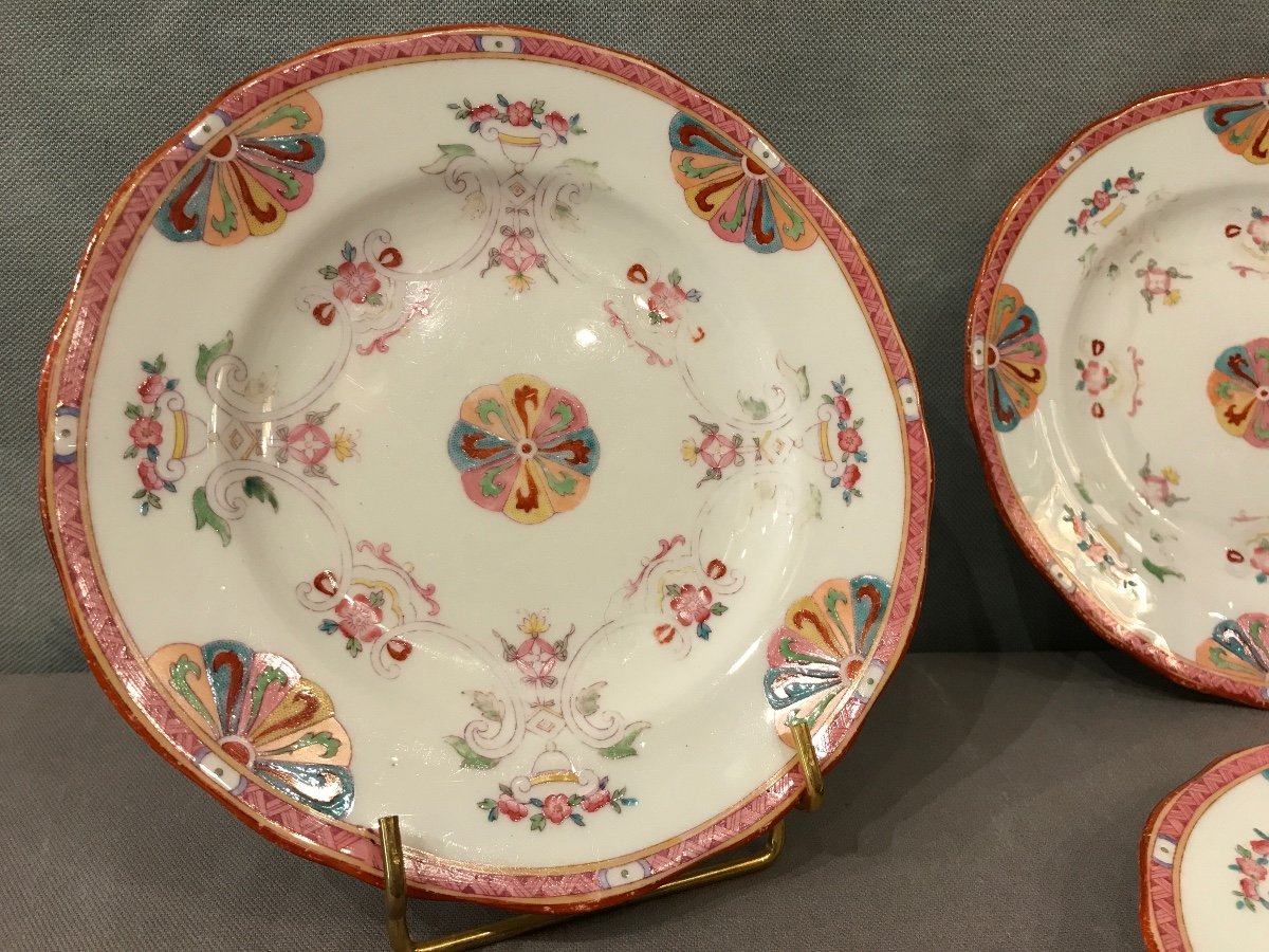 Set Of Six 19th Century Minton Porcelain Dessert Plates -photo-2