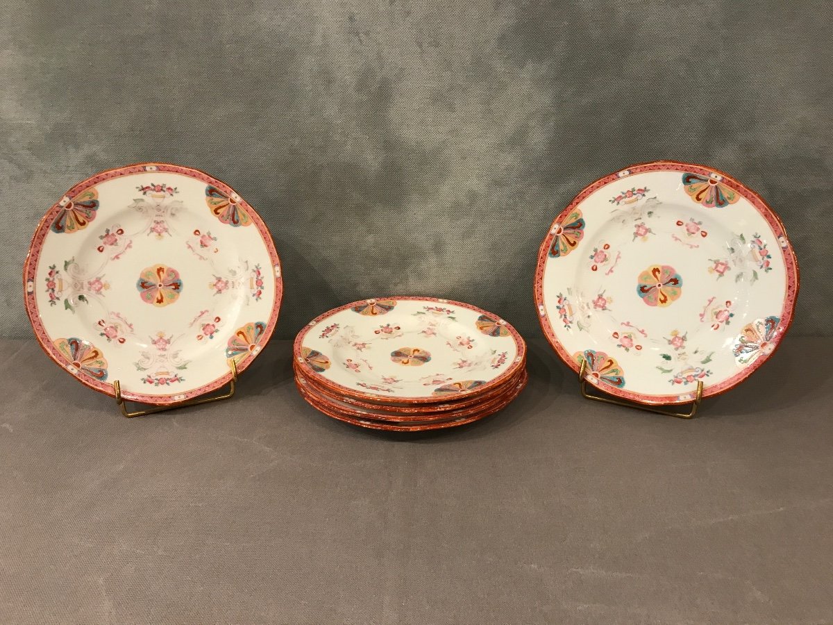 Set Of Six 19th Century Minton Porcelain Dessert Plates -photo-4