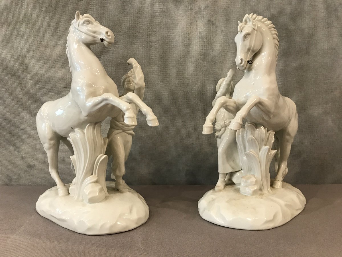 A Pair Of Horses Porcelain White