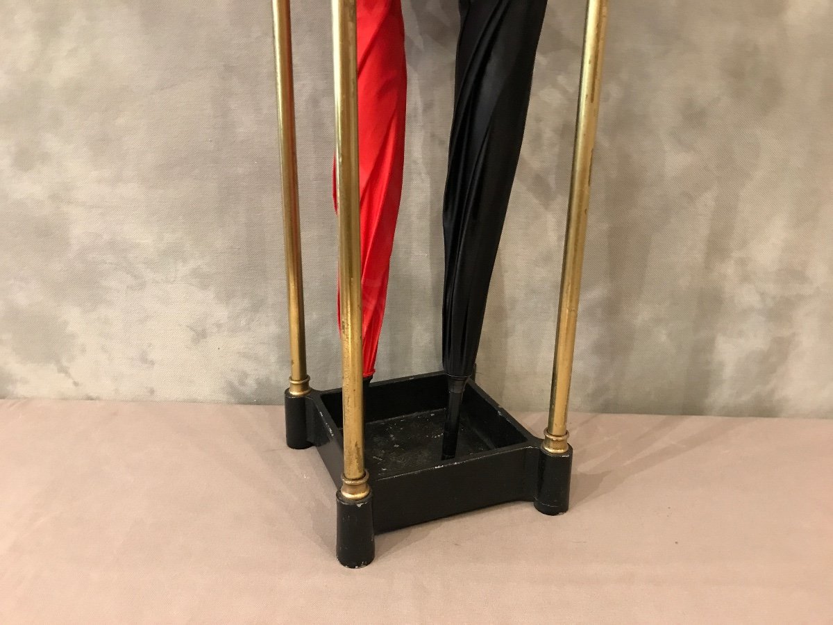 19th Century 4 Hole Umbrella Stand In Brass -photo-3