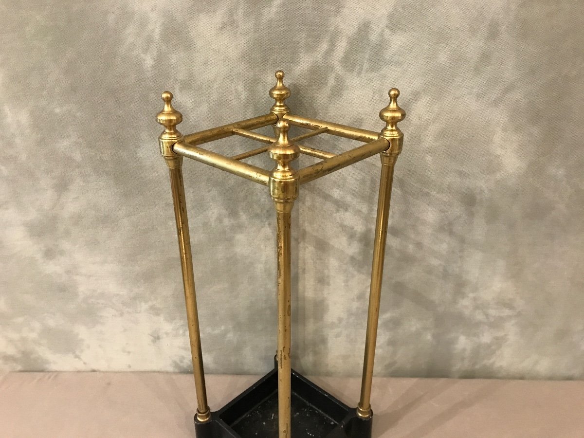 19th Century 4 Hole Umbrella Stand In Brass -photo-1
