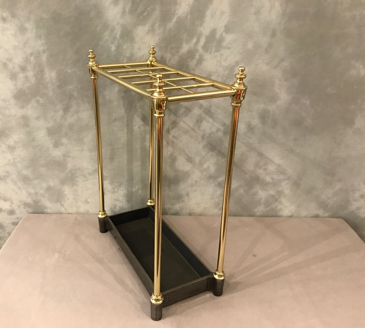 Beautiful Large Umbrella Stand In Brass From The 19th Louis Philippe Period