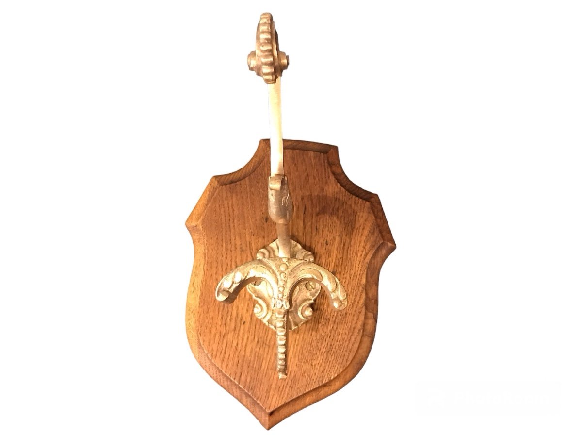Patère En Bronze Sur Bois D’époque 19 ème De Style Louis XVI -photo-2