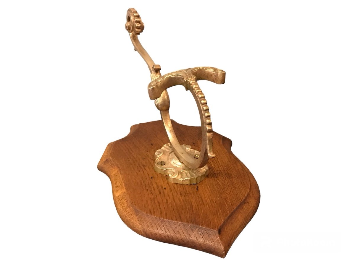 Patère En Bronze Sur Bois D’époque 19 ème De Style Louis XVI 