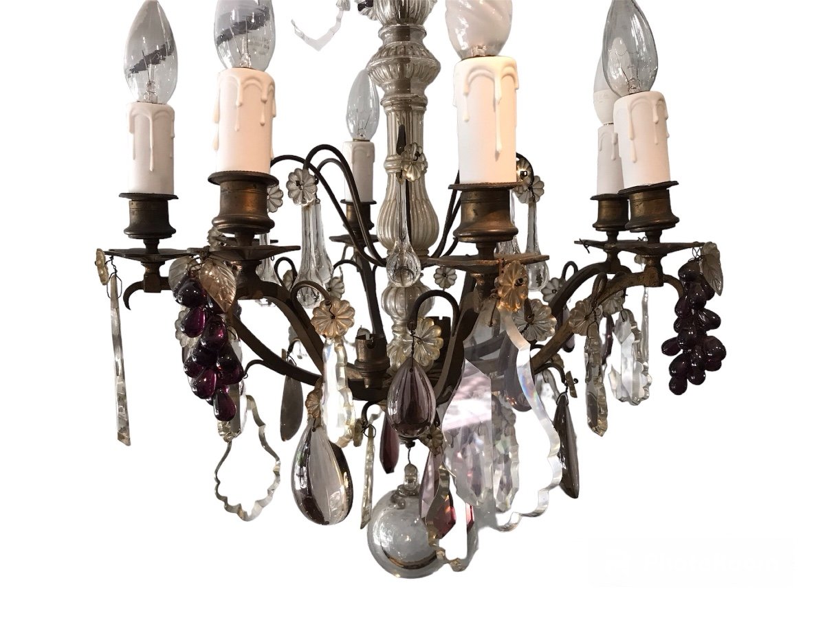 19th Century Crystal Chandelier With 8 Lights -photo-2