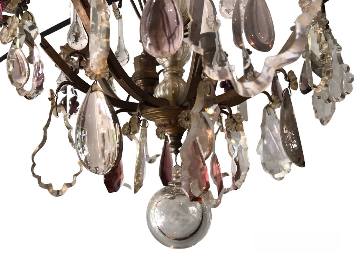 19th Century Crystal Chandelier With 8 Lights -photo-3