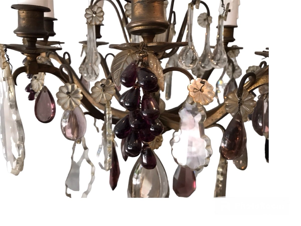 19th Century Crystal Chandelier With 8 Lights -photo-3