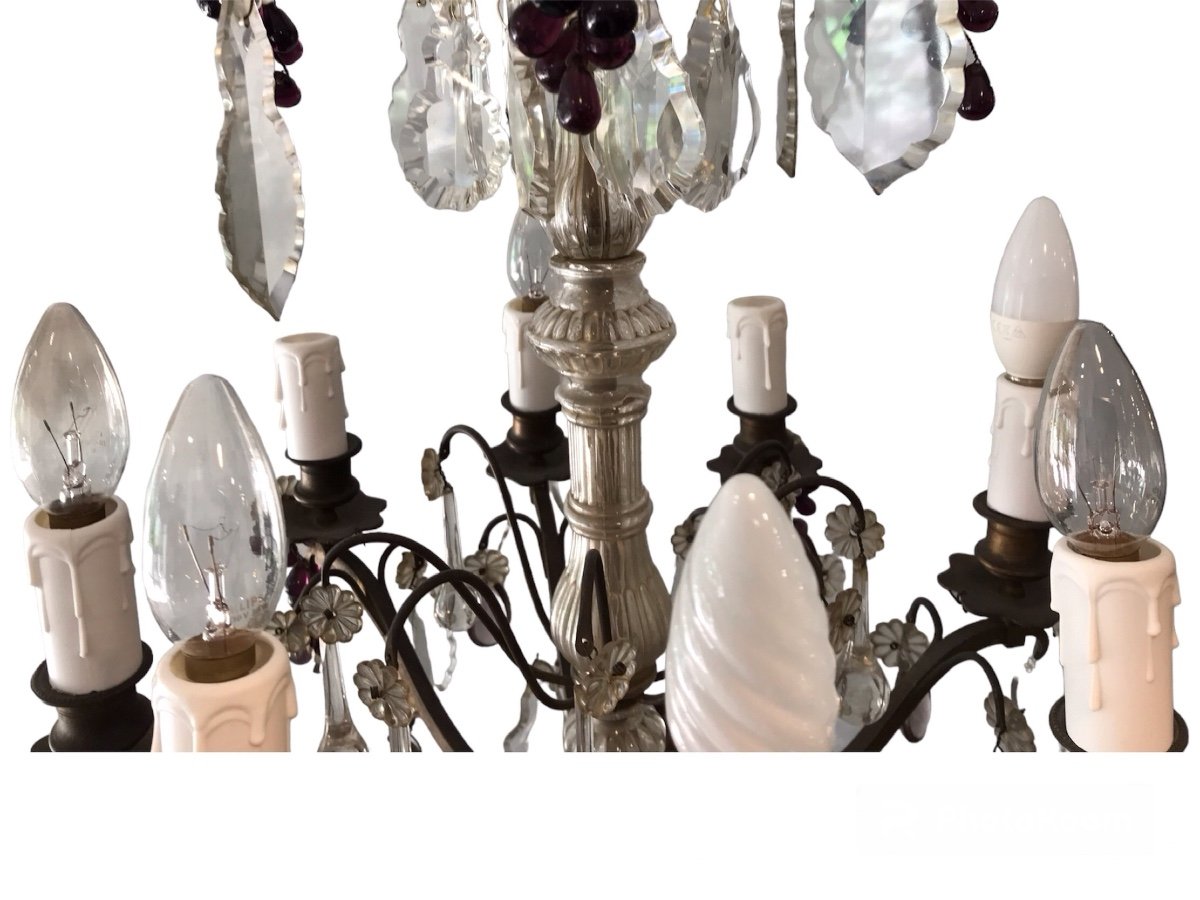 19th Century Crystal Chandelier With 8 Lights -photo-4