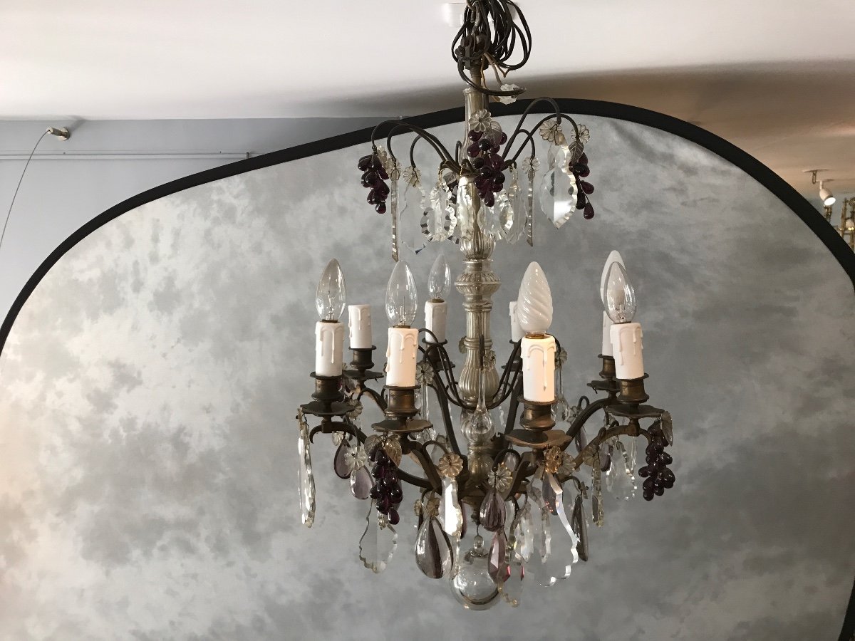 19th Century Crystal Chandelier With 8 Lights -photo-7