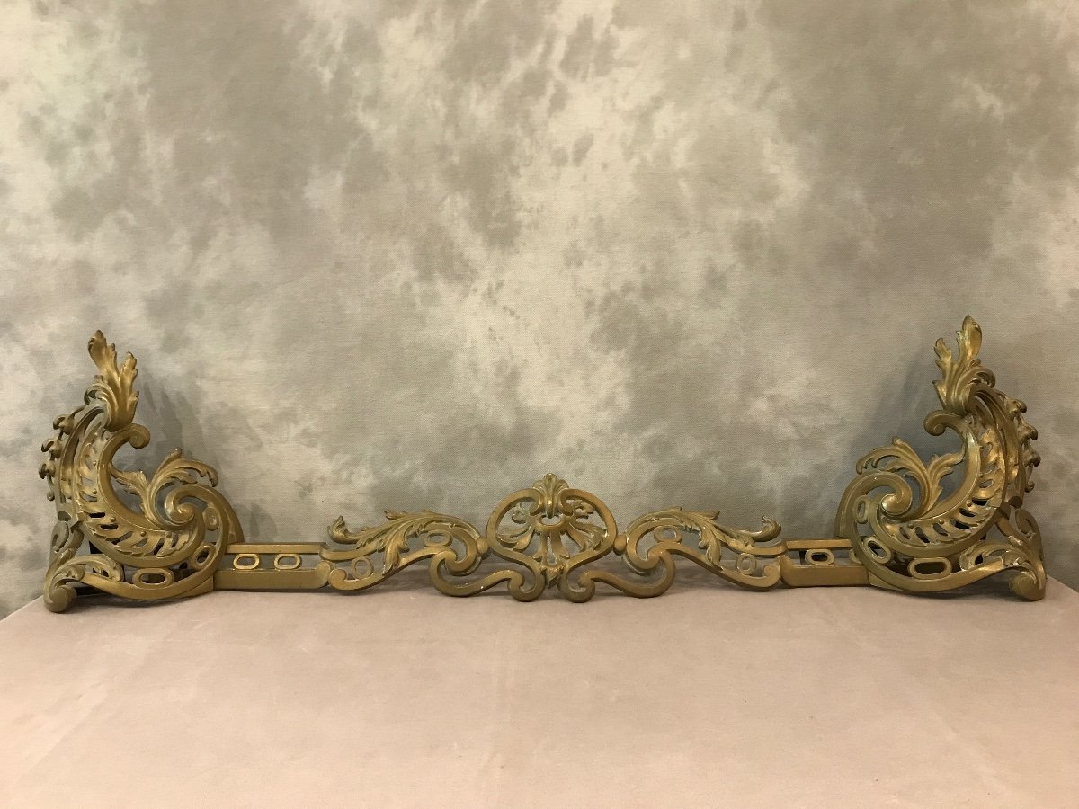 19th Century Louis XV Style Bronze Fireplace Bar 