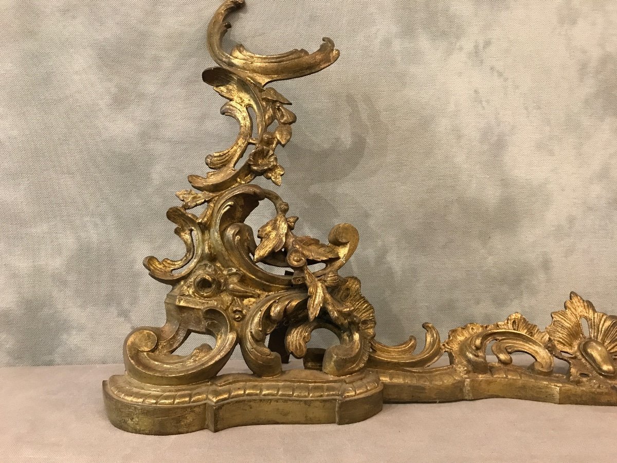 Fireplace Bar, 19th Century Bronze Fireplace Bar -photo-4