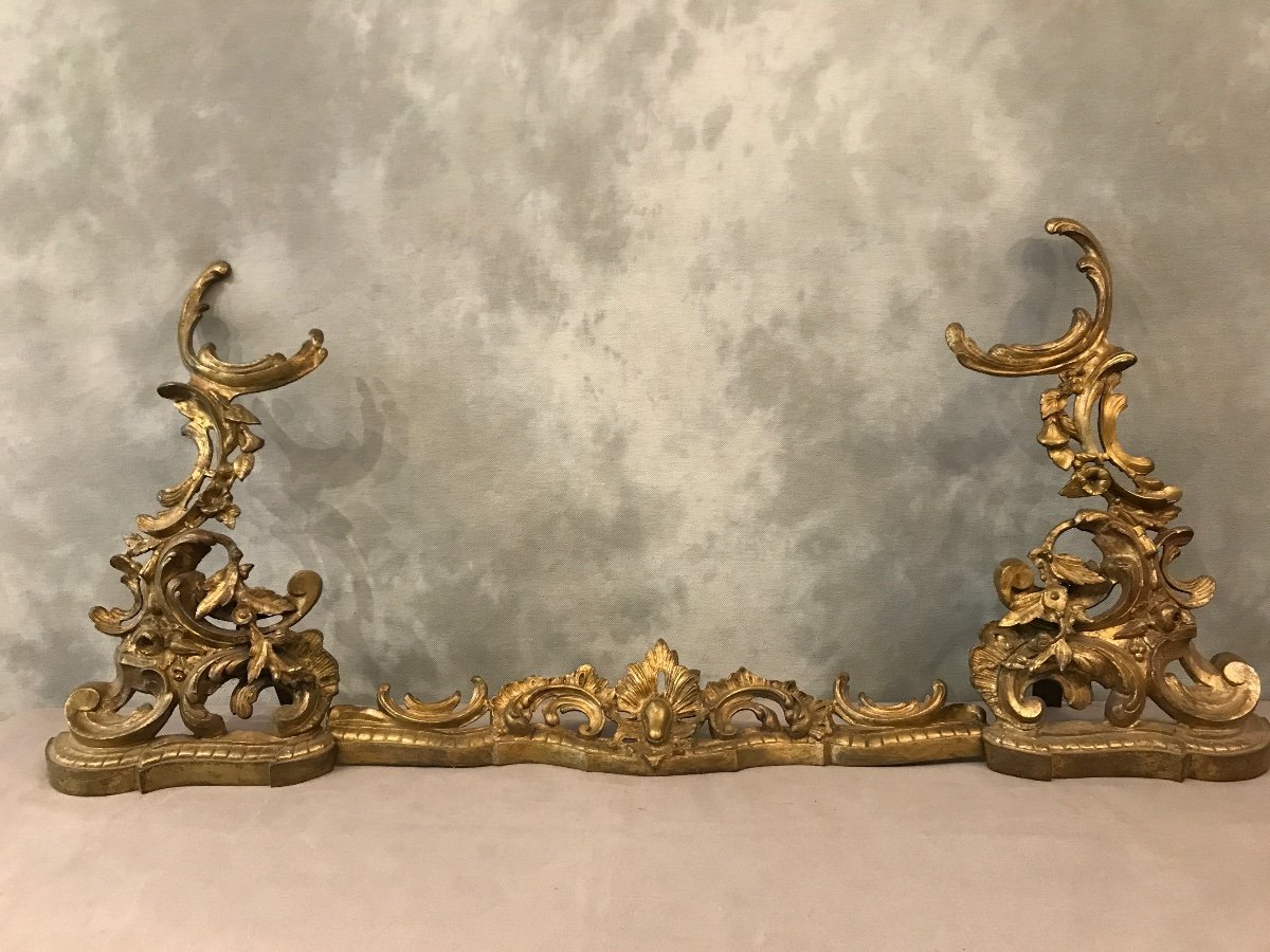 Fireplace Bar, 19th Century Bronze Fireplace Bar -photo-1
