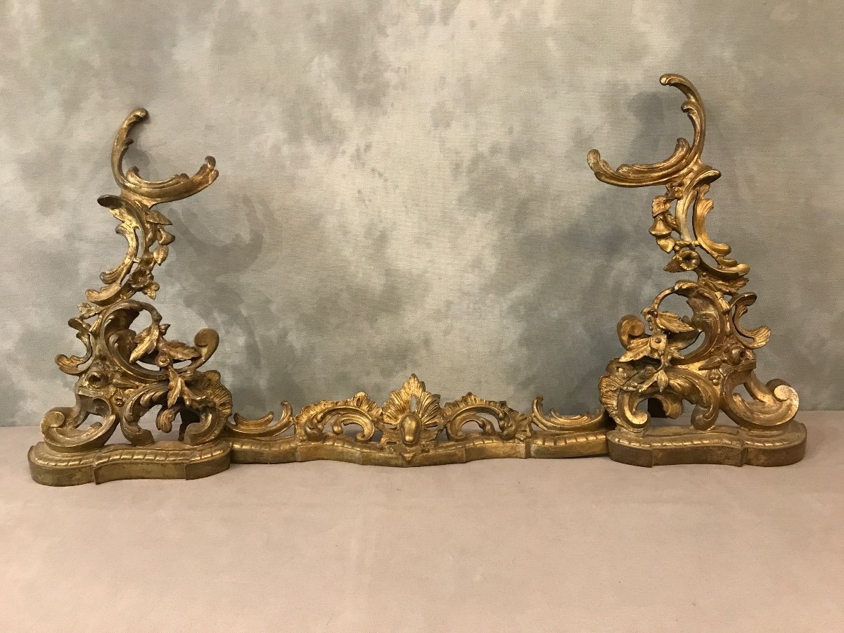 Fireplace Bar, 19th Century Bronze Fireplace Bar 