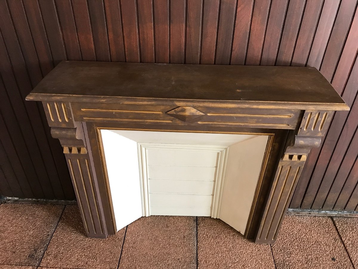 Cheminée Décorative En Bois Peint XXème -photo-6