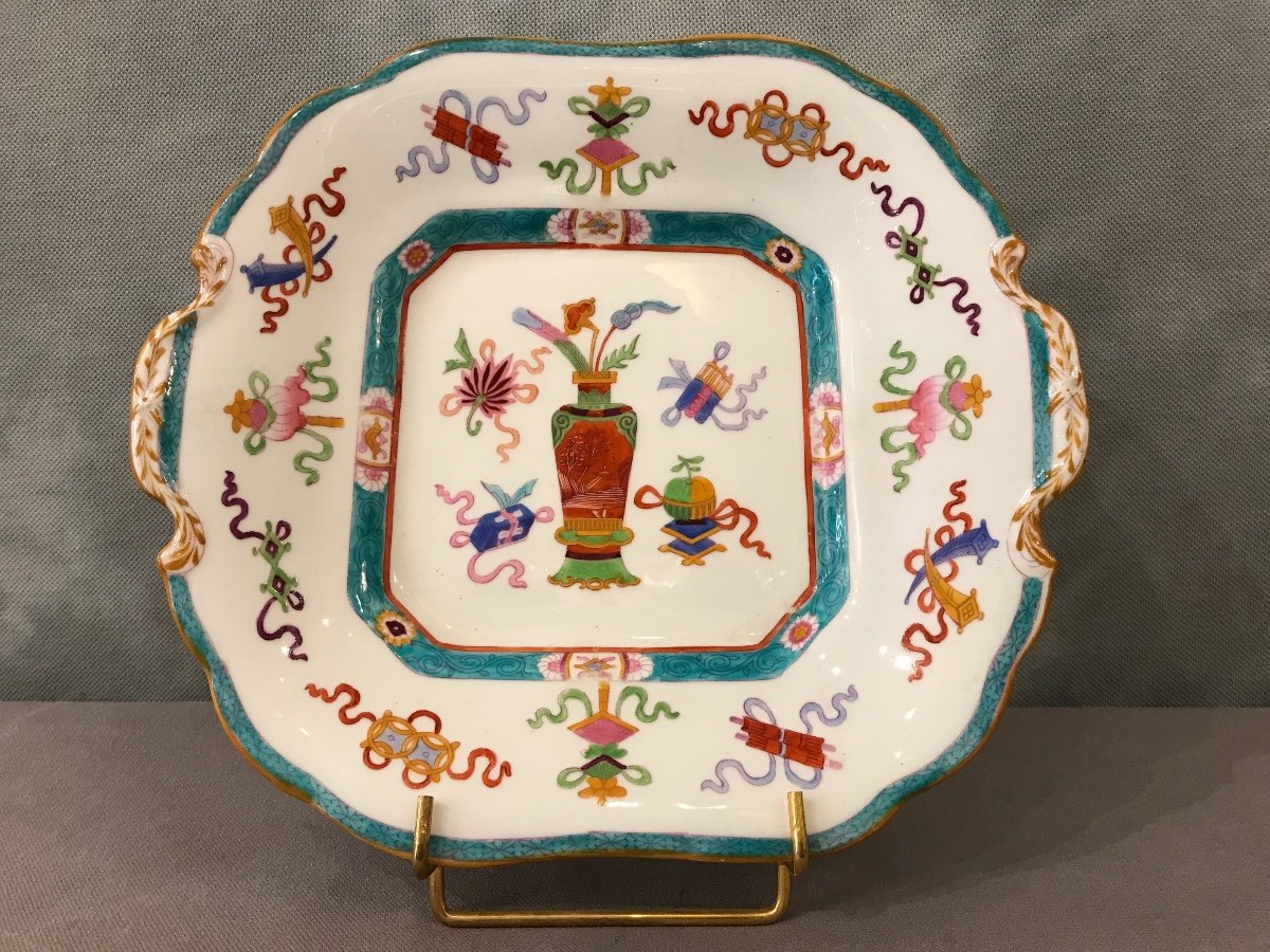 Plat à Gâteaux En Porcelaine De Minton D’époque 19 ème 