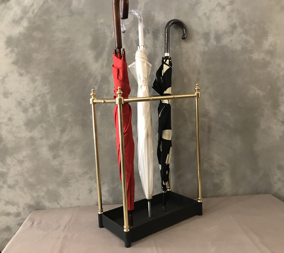  Rectangular Brass Umbrella Stands From The Late 19th Century 