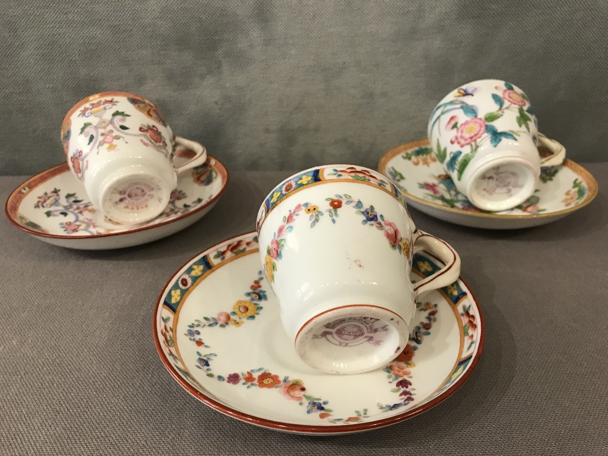 19th Century Minton Porcelain Coffee Cups -photo-3