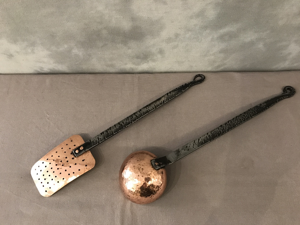 A Copper Ladle And Skimmer From The 18th Century -photo-2