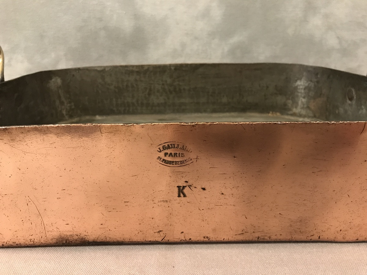 19th Century Rectangular Copper Roasting Dish -photo-3