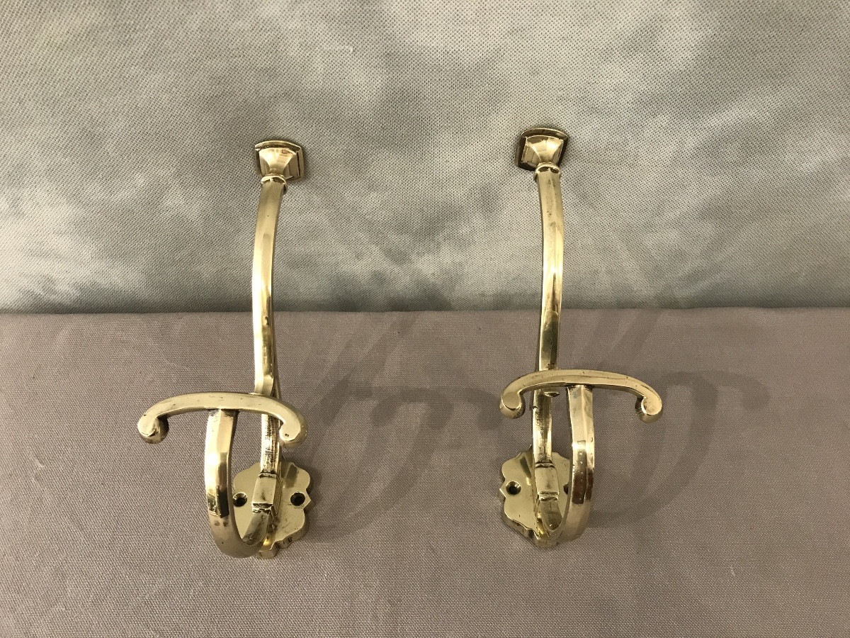 19th Century Polished Bronze Coat Racks 
