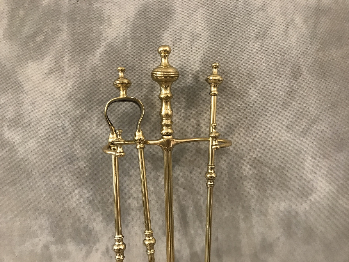 Antique Brass Fireplace Servant From The 19th Century Louis Philippe Period. -photo-1