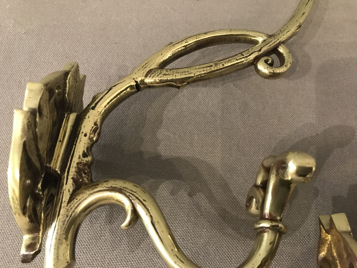 4 Art Nouveau Bronze Coat Hooks -photo-4