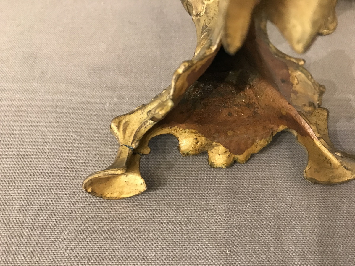 Paire de bougeoirs en régule d’époque 19 ème -photo-3