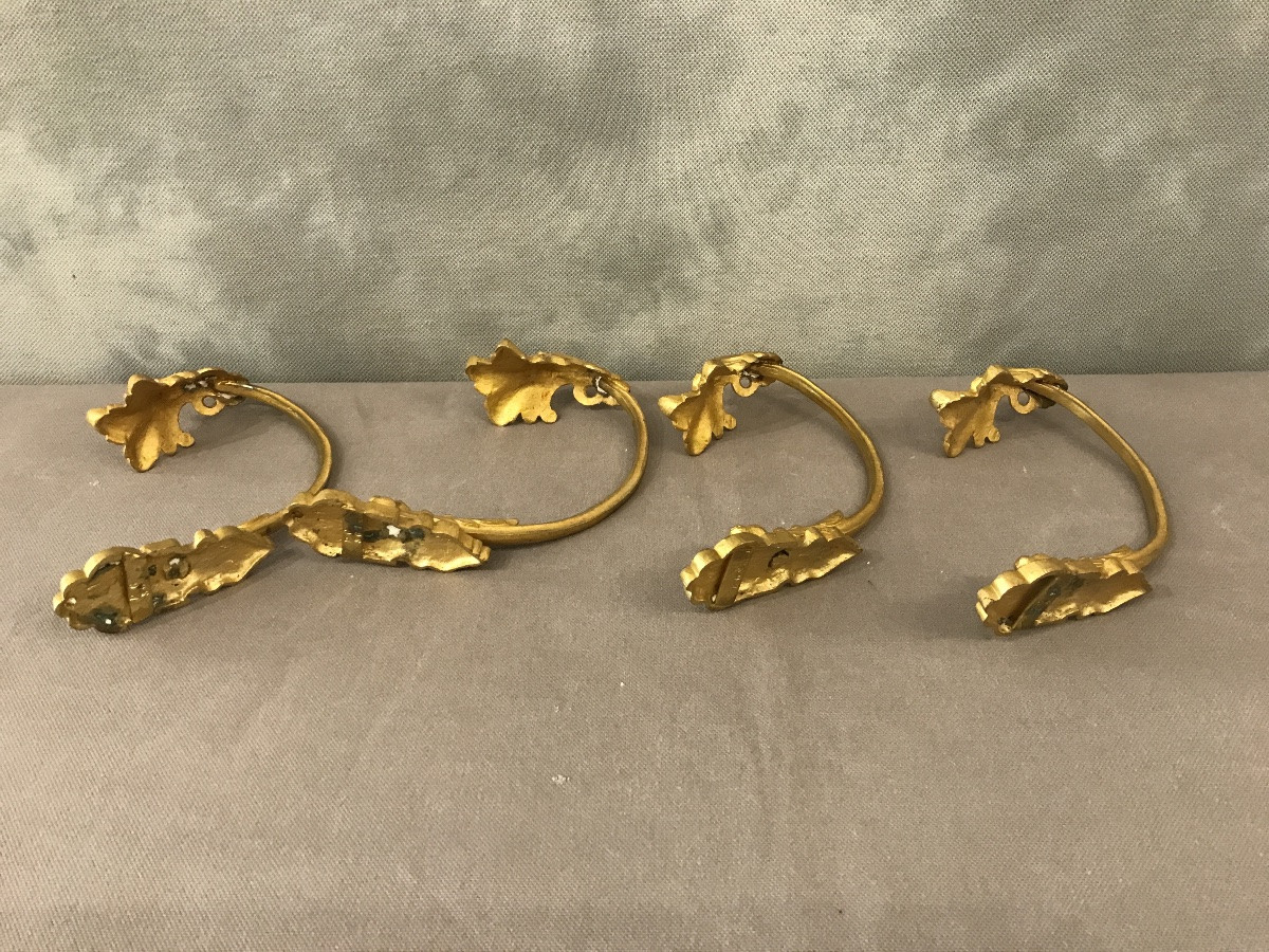 4 embrasses en bronze doré d’époque fin 19 ème de style Louis XV -photo-2