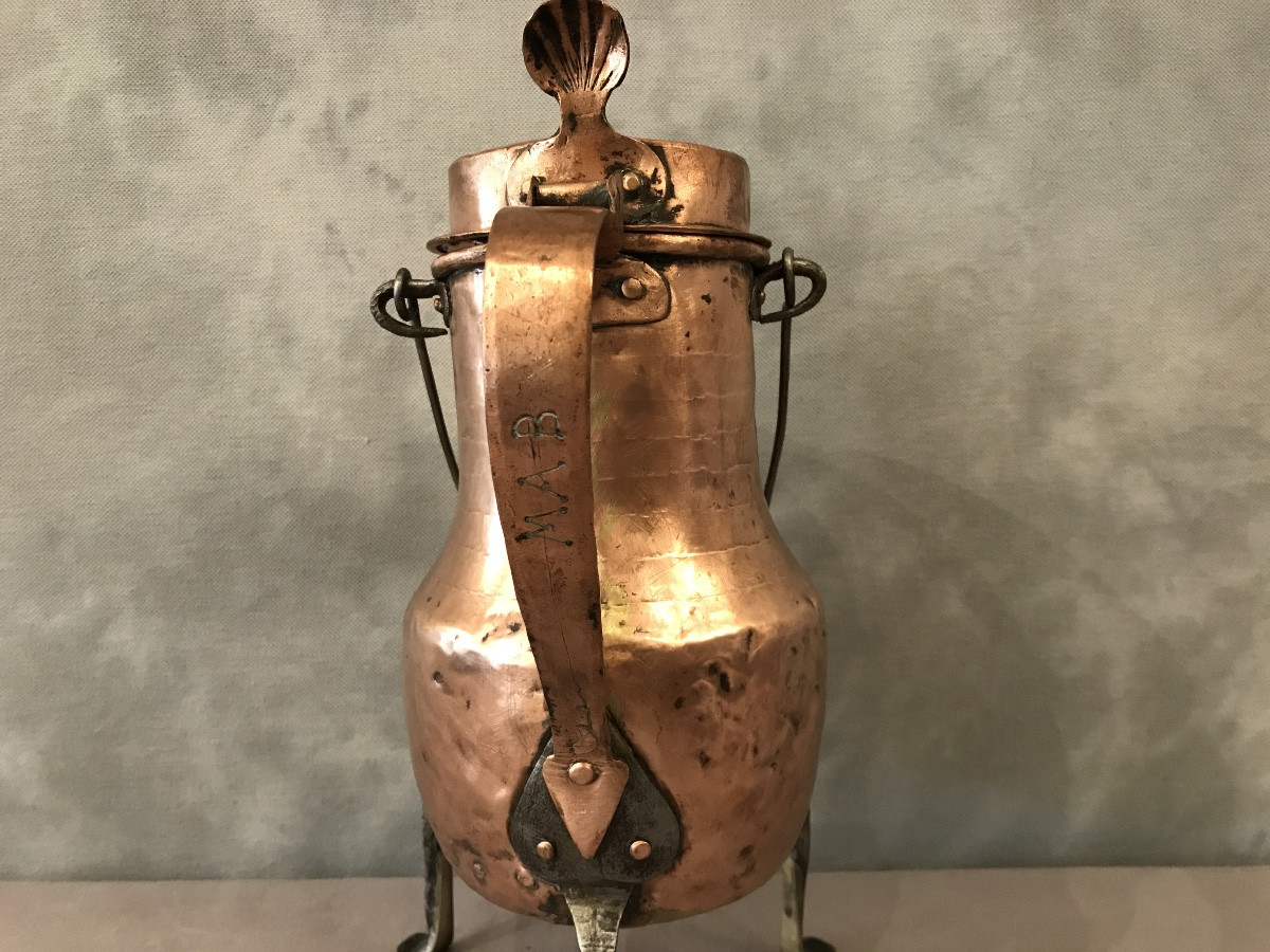 Large 18th Century Copper Coquemar -photo-5