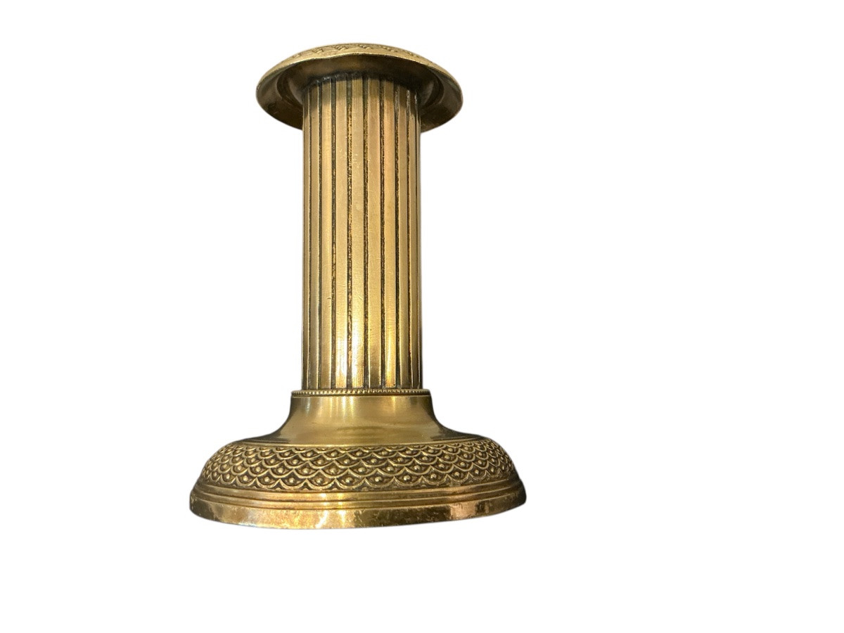 Small Bronze Candlestick In Louis XVI Style From The Late 19th Century -photo-4