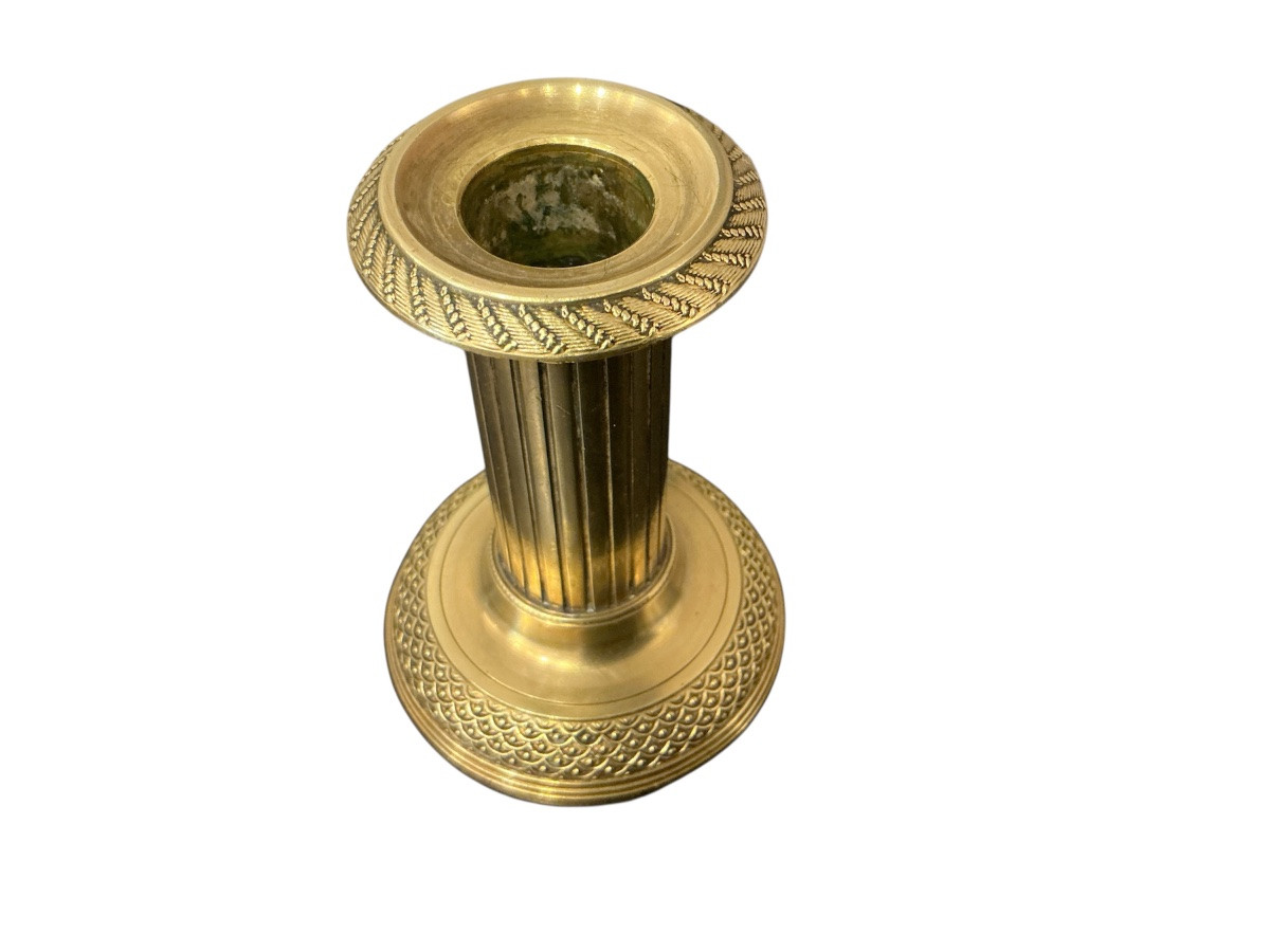 Small Bronze Candlestick In Louis XVI Style From The Late 19th Century -photo-1
