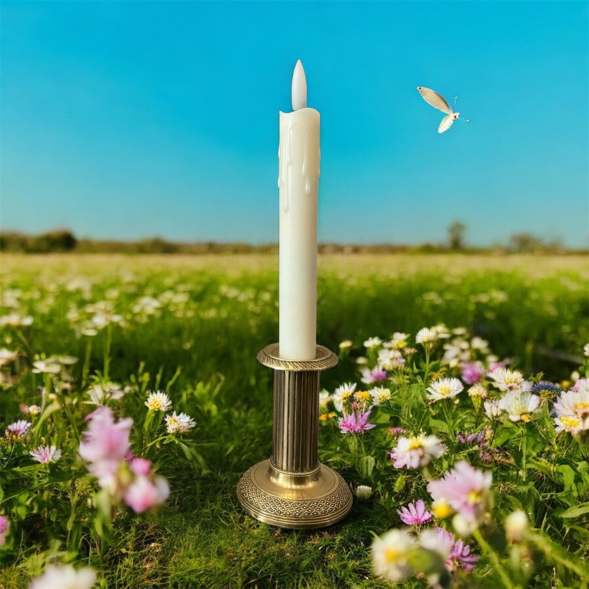 Small Bronze Candlestick In Louis XVI Style From The Late 19th Century -photo-4