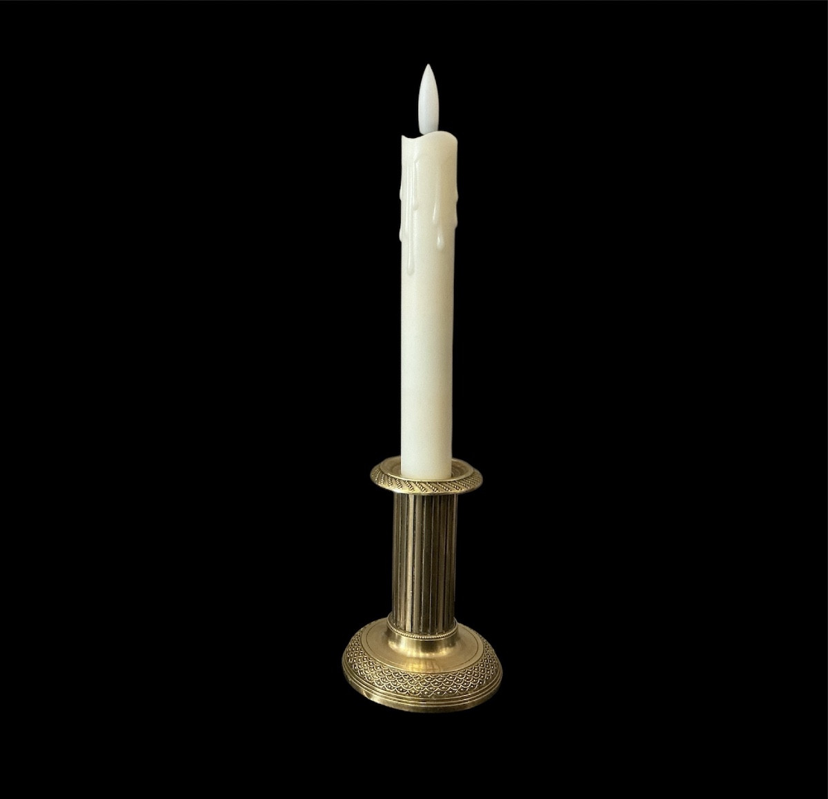 Small Bronze Candlestick In Louis XVI Style From The Late 19th Century 