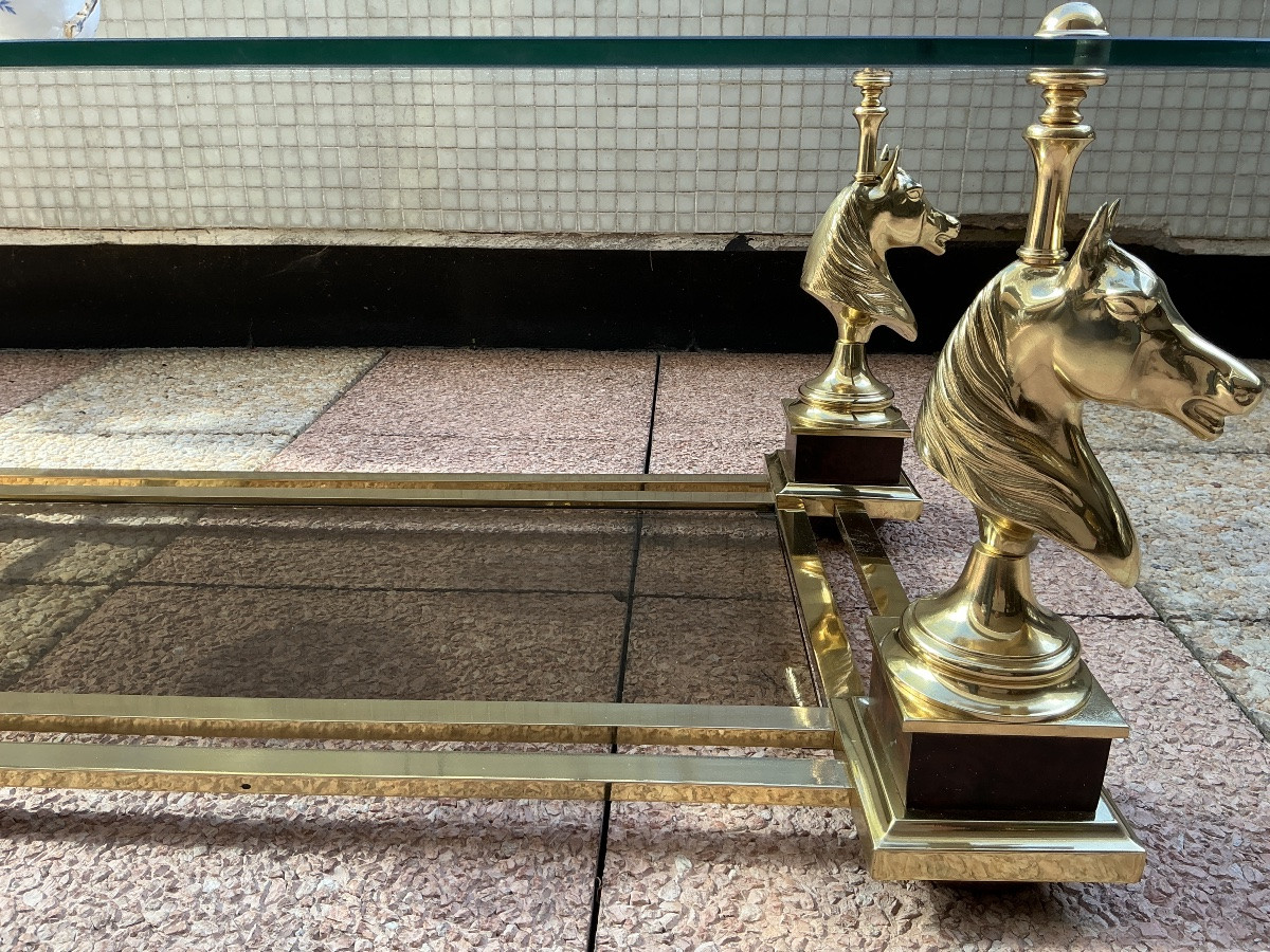 Table basse de la maison Charles modèle aux chevaux vers 1970-photo-5