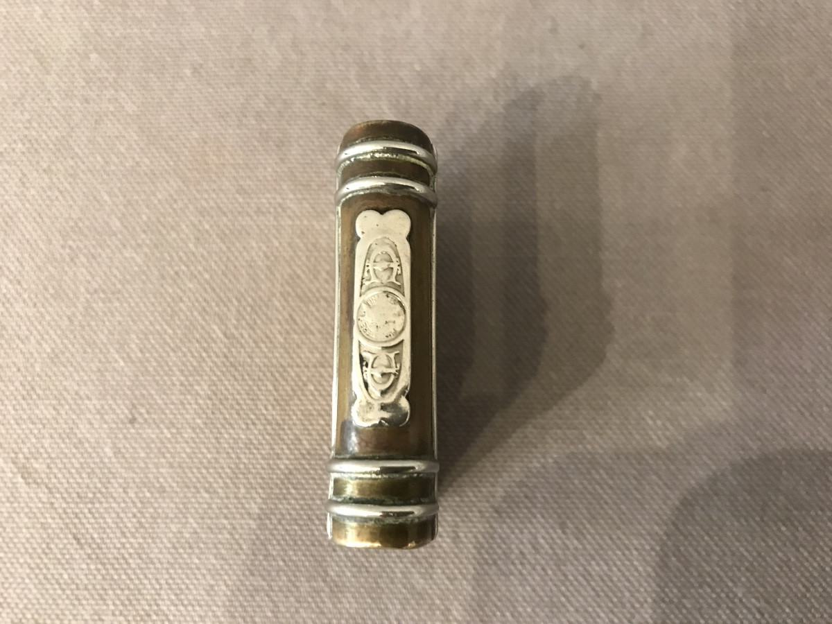 Briquet ancien en bronze et laiton vers 1900 -photo-2