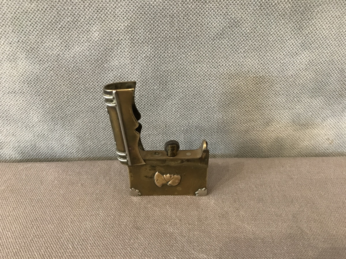 Briquet ancien en bronze et laiton vers 1900 -photo-3
