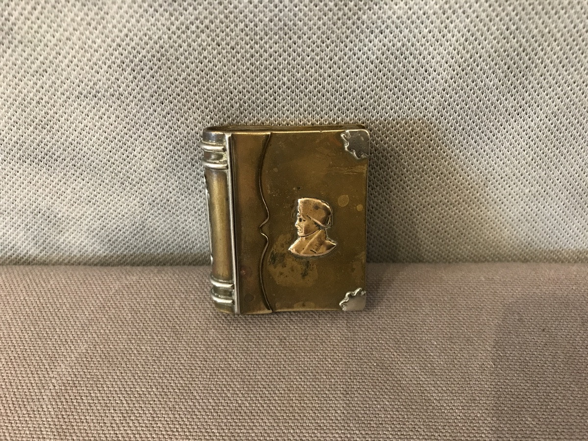Briquet ancien en bronze et laiton vers 1900 -photo-4