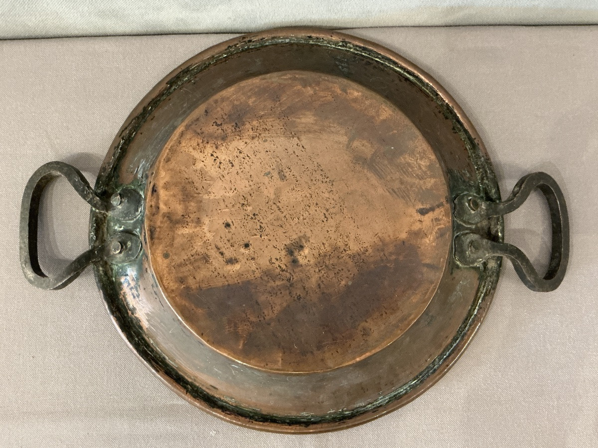 Plat rond en cuivre d’époque fin 18 ème-photo-4