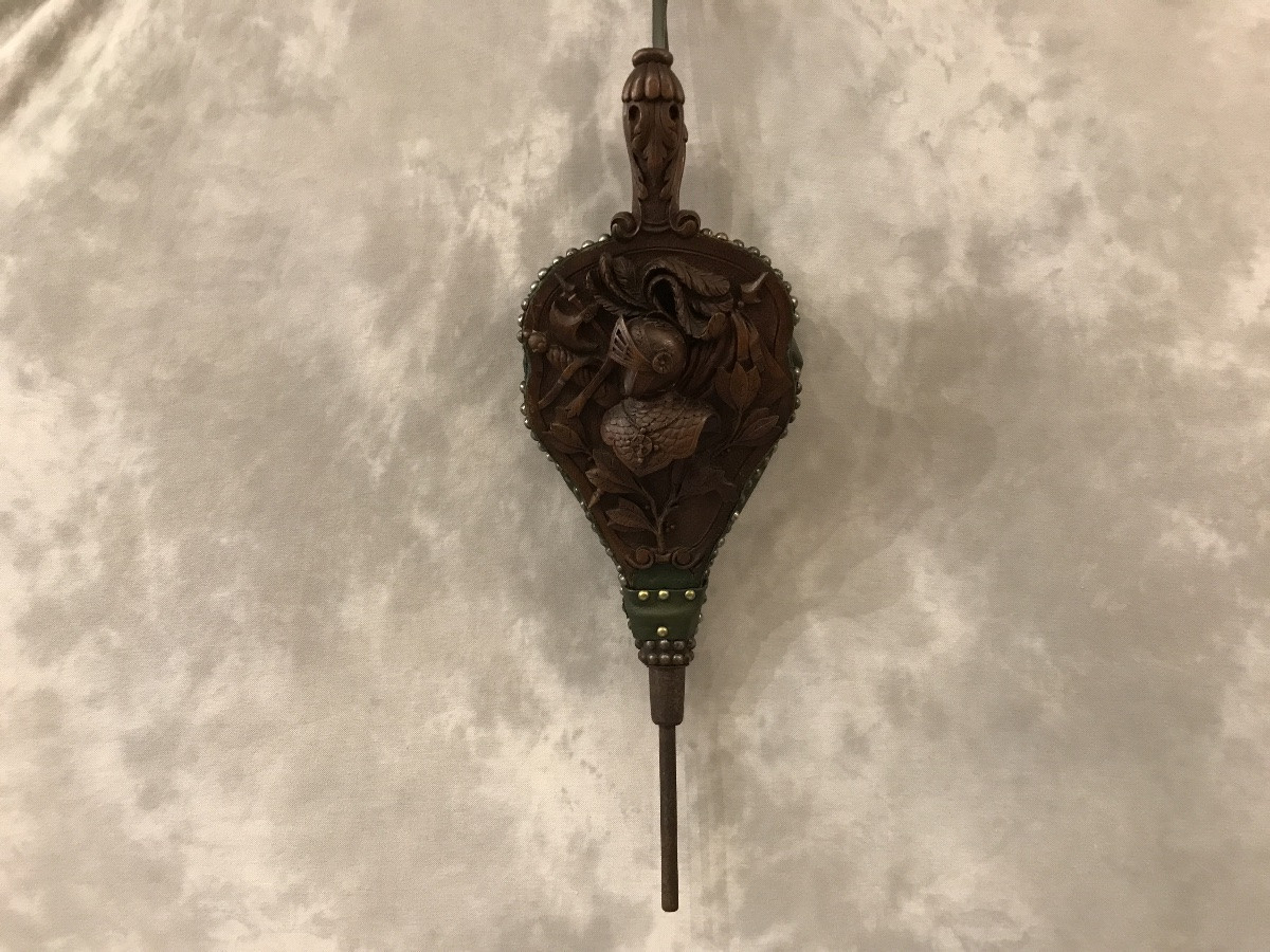 Soufflet de cheminée ancien d’époque 19 ème « Violet Le Duc »-photo-2