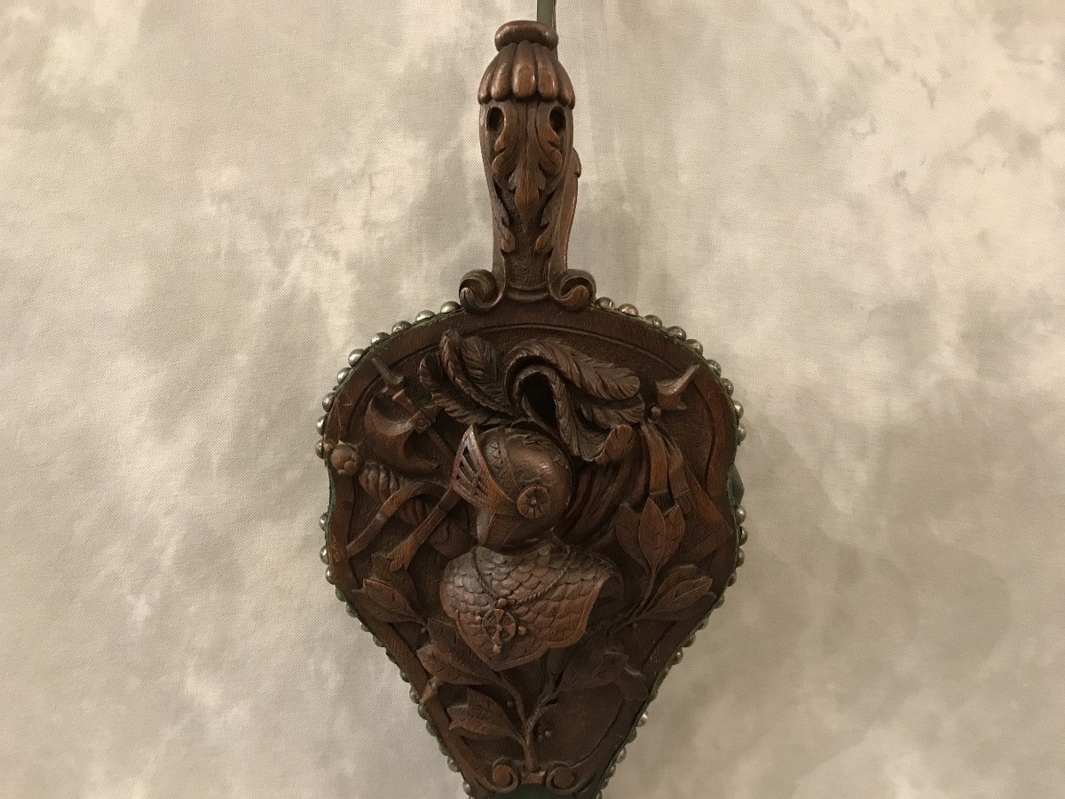 Soufflet de cheminée ancien d’époque 19 ème « Violet Le Duc »-photo-3