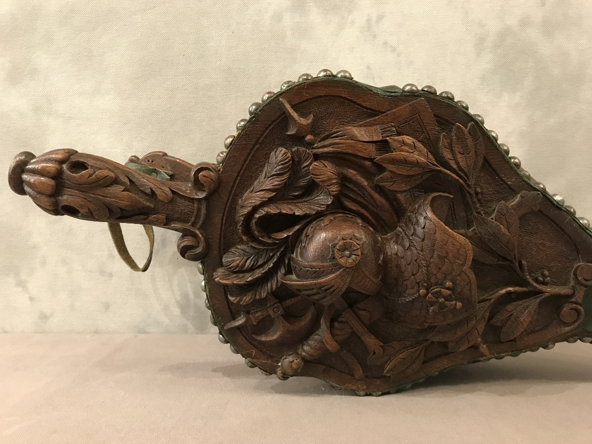 Soufflet de cheminée ancien d’époque 19 ème « Violet Le Duc »-photo-7