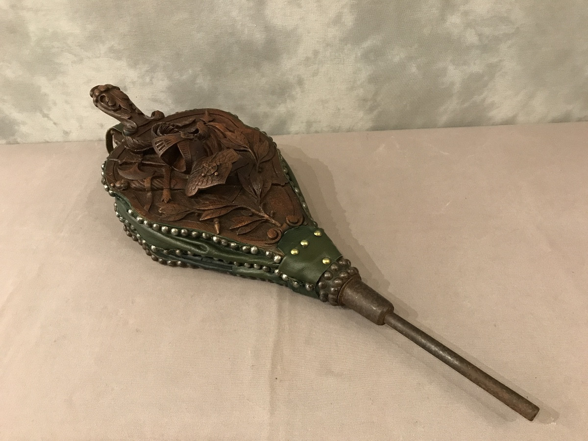 Soufflet de cheminée ancien d’époque 19 ème « Violet Le Duc »