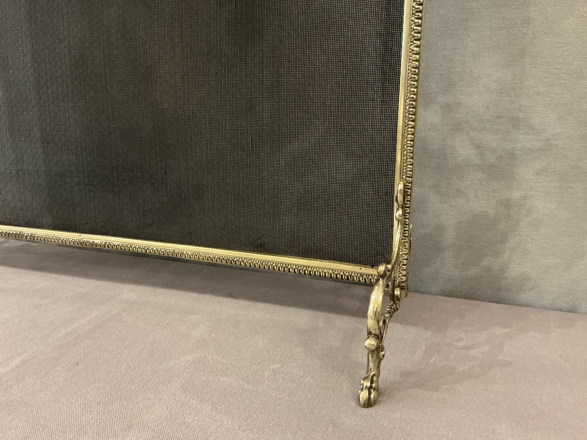Pare feu  de cheminée, écran de feu en bronze d’époque 19 ème de style Louis XVI -photo-3