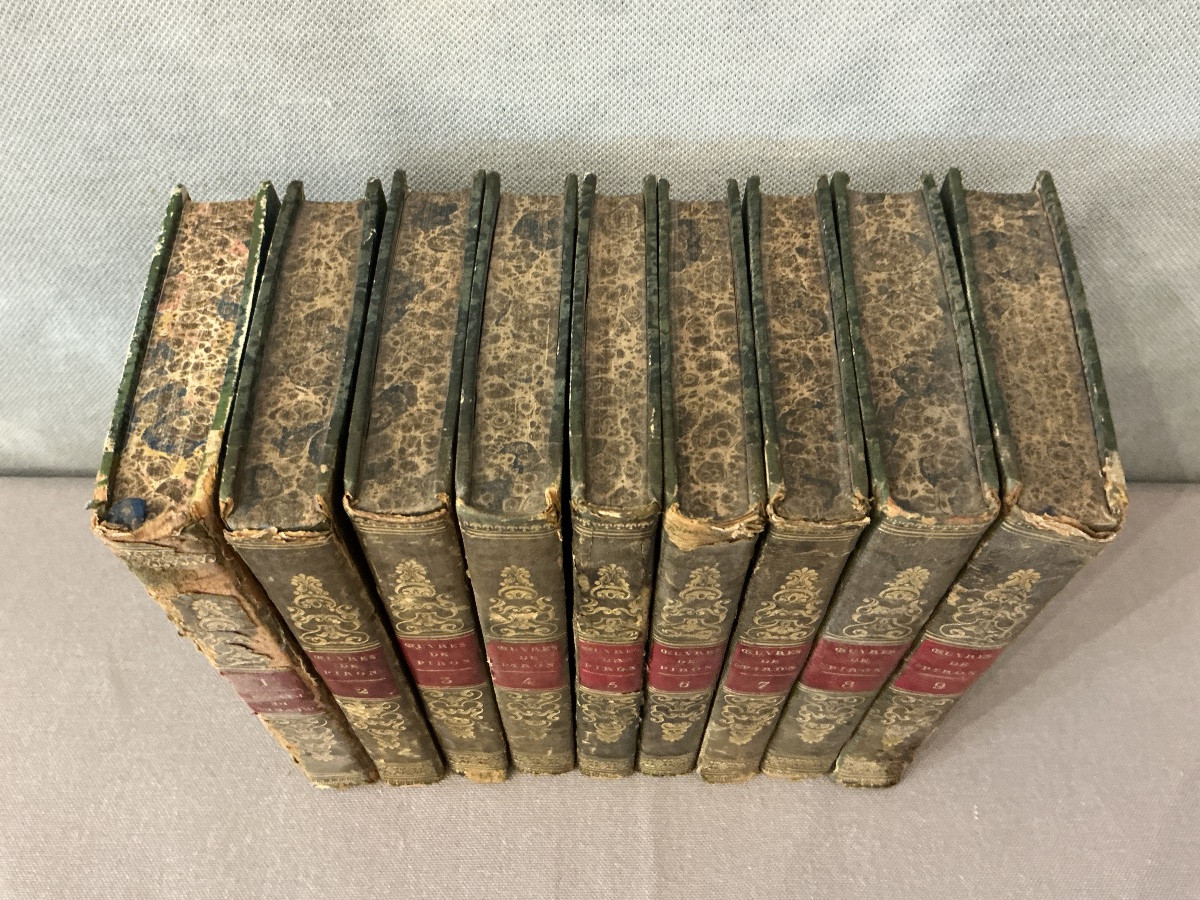 Lot de 9 livres anciens « œuvres de Piron » 1722 -photo-2