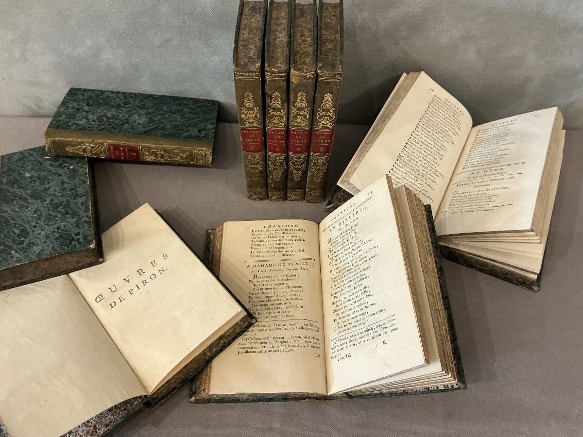 Lot de 9 livres anciens « œuvres de Piron » 1722 -photo-4