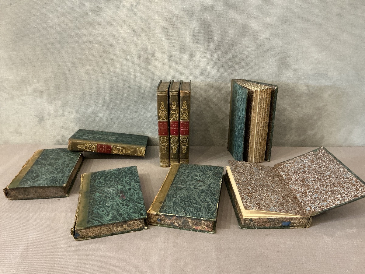Lot de 9 livres anciens « œuvres de Piron » 1722 -photo-1