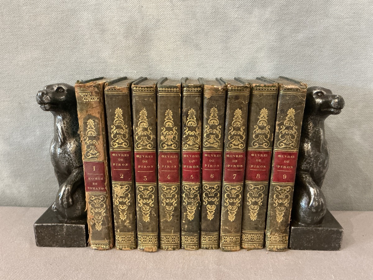 Lot de 9 livres anciens « œuvres de Piron » 1722 -photo-2