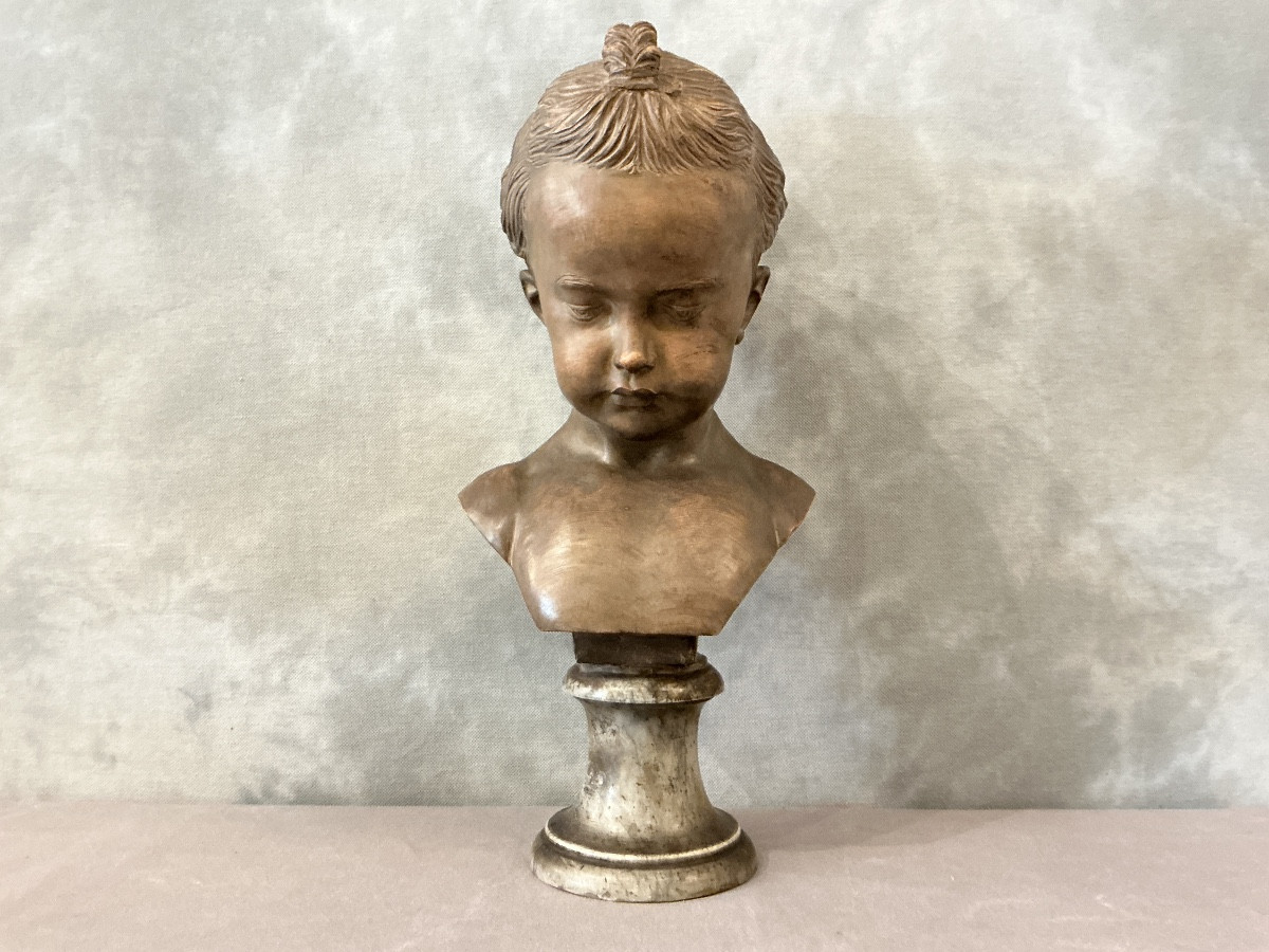Buste en terre cuite d’époque 19 ème 